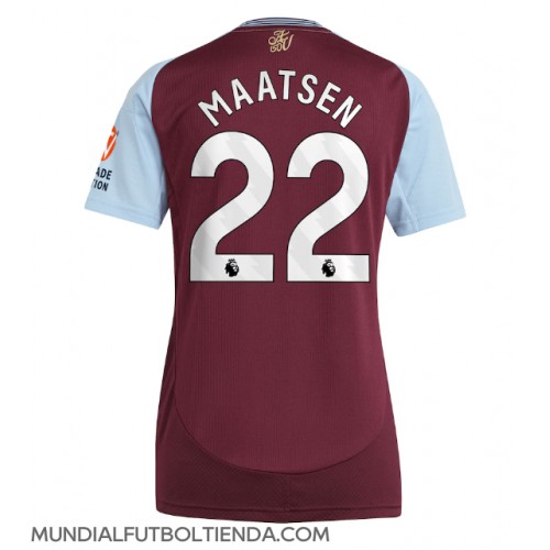 Camiseta Aston Villa Ian Maatsen #22 Primera Equipación Replica 2024-25 para mujer mangas cortas